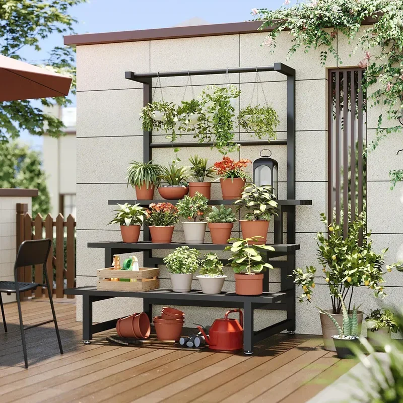Outdoor Furniture Luxury - Rak tanaman tampilan berjenjang, rak furnitur