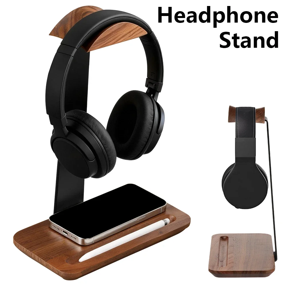 Outdoor Furniture Wood - Penyangga Headphone Kayu Universal dengan Alas