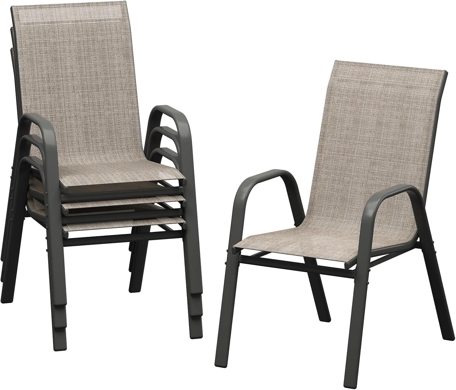Outdoor Furniture Metal Chairs - Set Kursi Makan Teras 4 Buah,