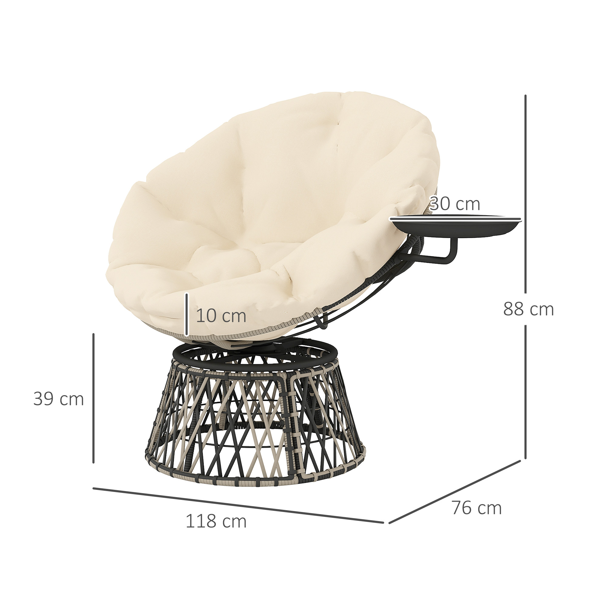 Kursi Putar Luar Ruangan 39 in - Outdoor Furniture Metal Chairs ulasan dan harga