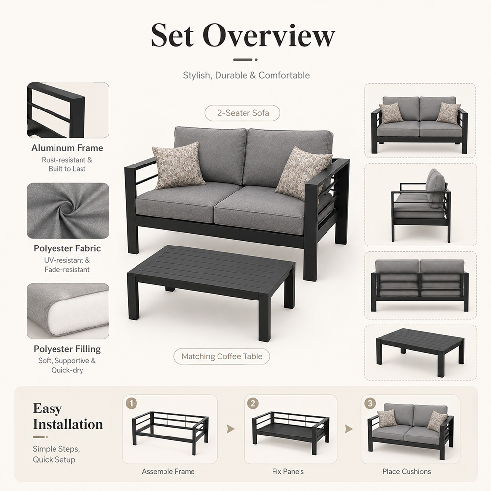 Set Furnitur Taman Sofa Patio  - Outdoor Furniture Luxury ulasan dan harga