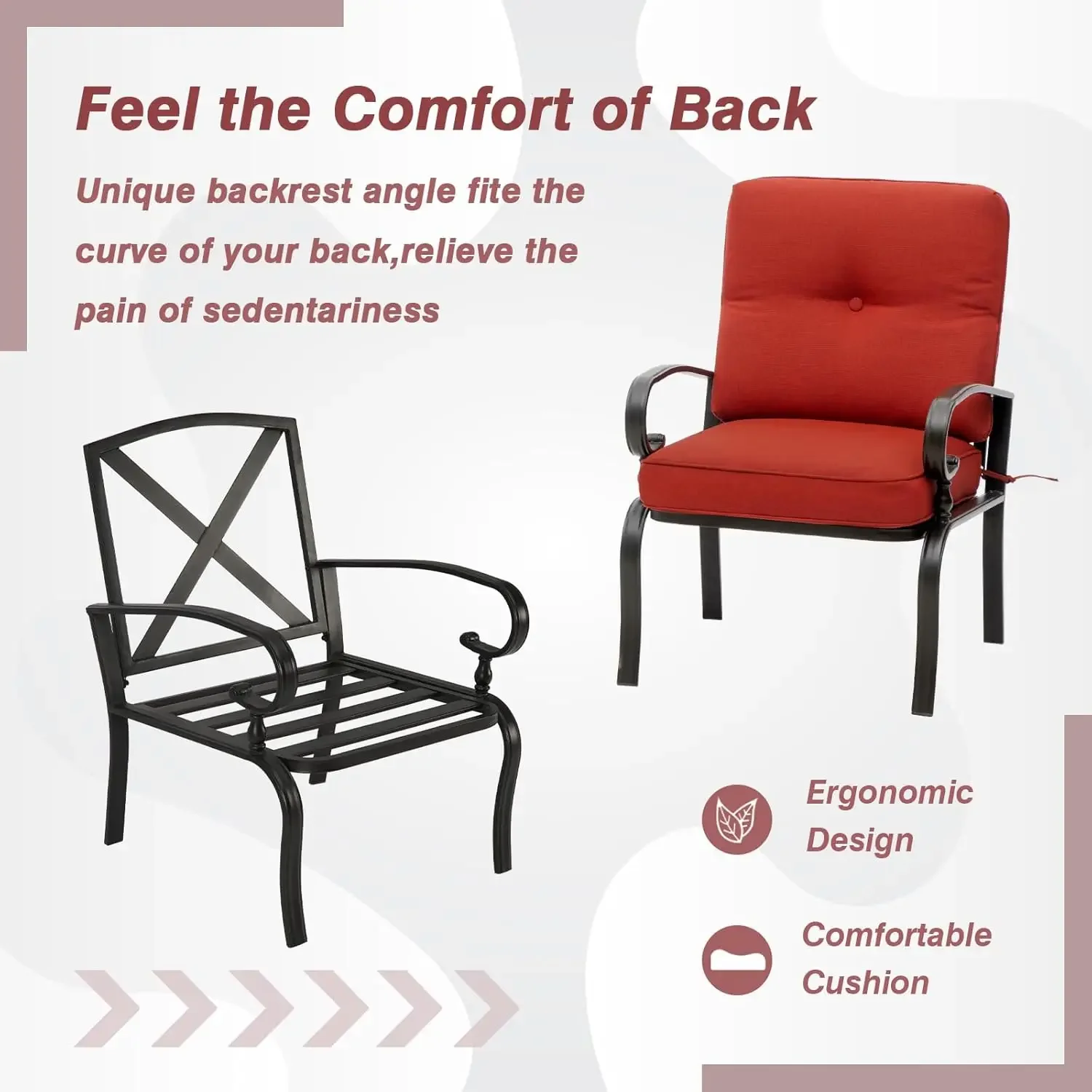 Kursi Bistro Logam Merah untuk - Outdoor Furniture Metal Chairs ulasan dan harga